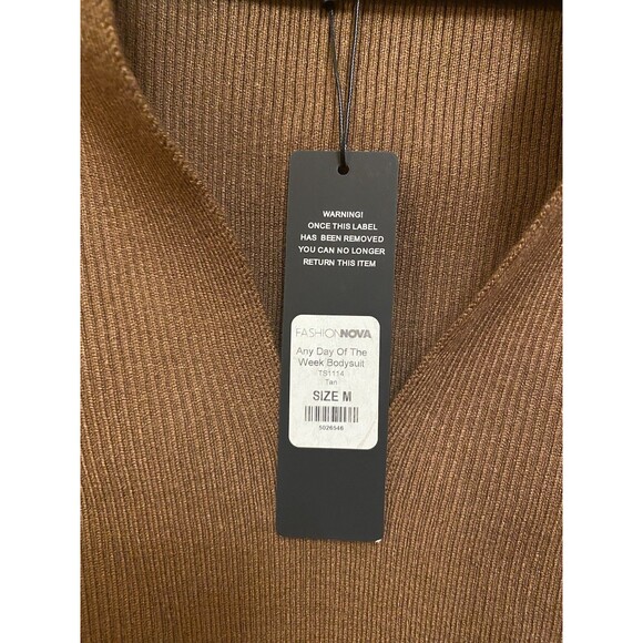 Any Day Of The Week Bodysuit - Tan Size Medium Long Sleeve Pullover - Picture 8 of 14